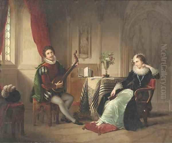 A private recital Oil Painting by Flemish School