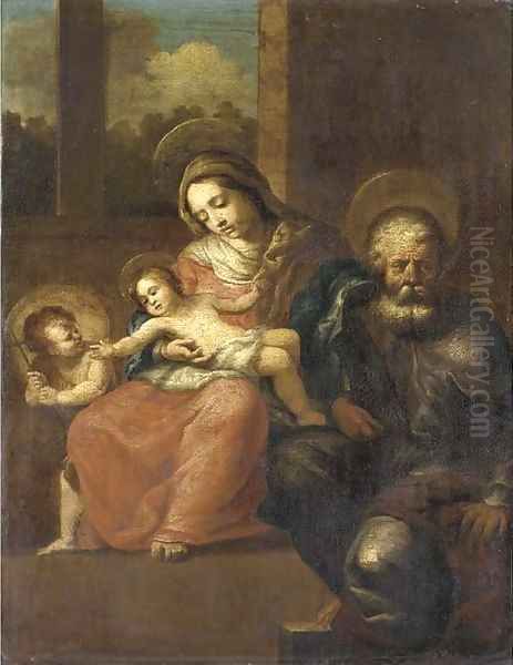 The Holy Family with the Infant Saint John the Baptist Oil Painting by Lombard School