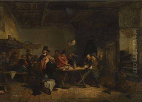 The Gamblers Oil Painting by Herman Frederik Carel ten Kate