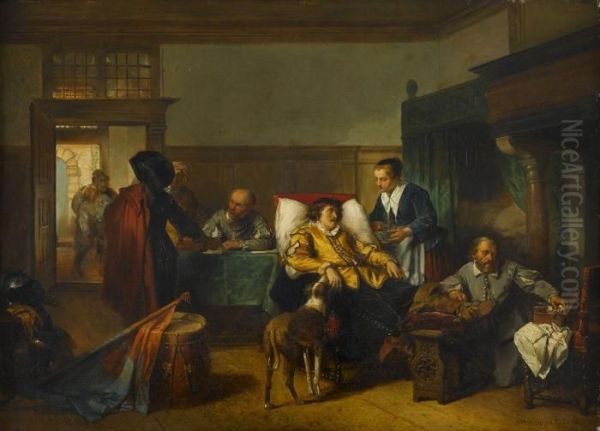 Tending To The Wounded Oil Painting by Herman Frederik Carel ten Kate