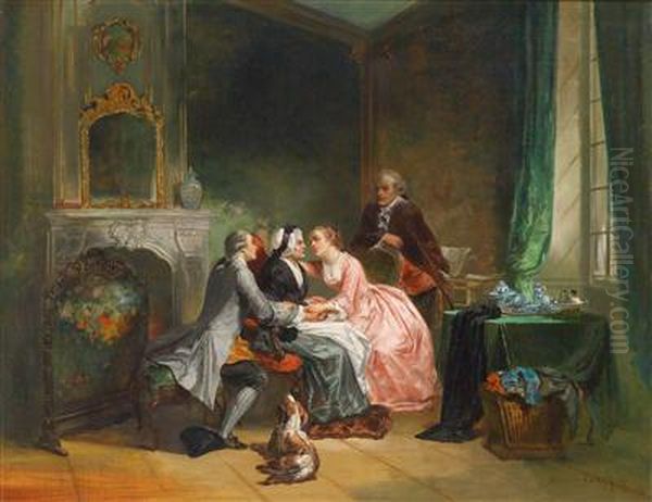 Der Besuch Oil Painting by Herman Frederik Carel ten Kate