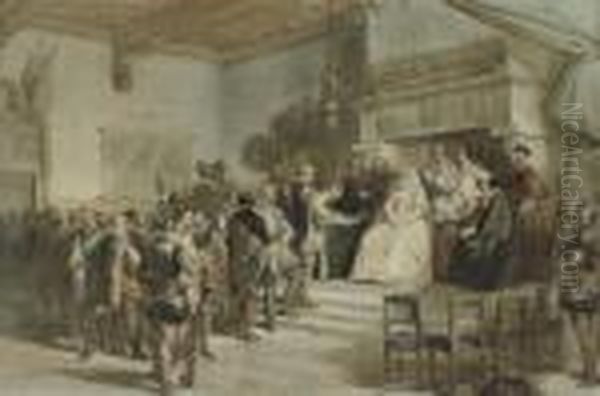 Margaret, Duchess Of Parma, Receiving The Nobility Oil Painting by Herman Frederik Carel ten Kate