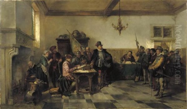 The Negotiation Oil Painting by Herman Frederik Carel ten Kate