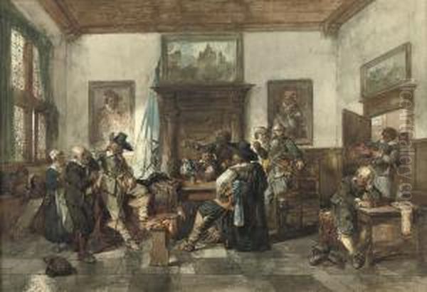 Sacking The Staadt House After The Siege Of Alkmaar By The Troopsof Don Yolin Of Austria Oil Painting by Herman Frederik Carel ten Kate