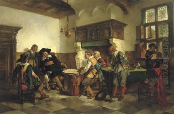 Planning The Campaign Oil Painting by Herman Frederik Carel ten Kate