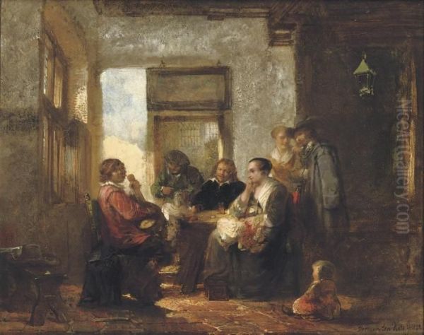 A Musical Gathering In The Tavern Oil Painting by Herman Frederik Carel ten Kate