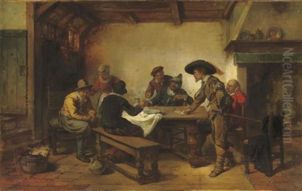 Playing Cards Oil Painting by Herman Frederik Carel ten Kate