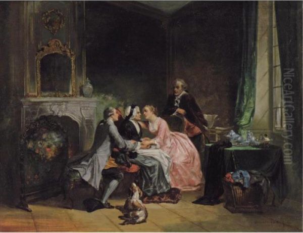 The Engagement Oil Painting by Herman Frederik Carel ten Kate