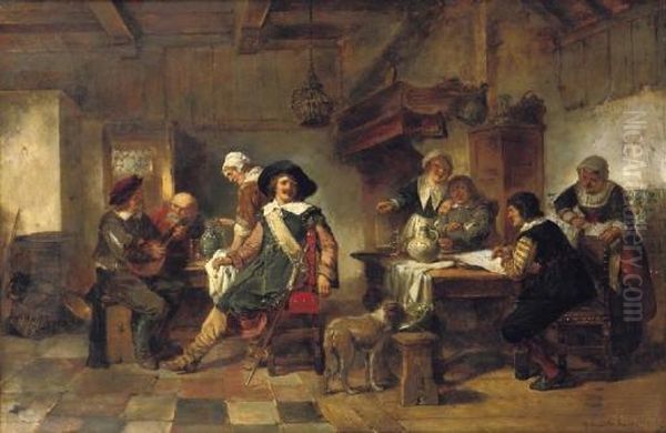 In The Tavern Oil Painting by Herman Frederik Carel ten Kate