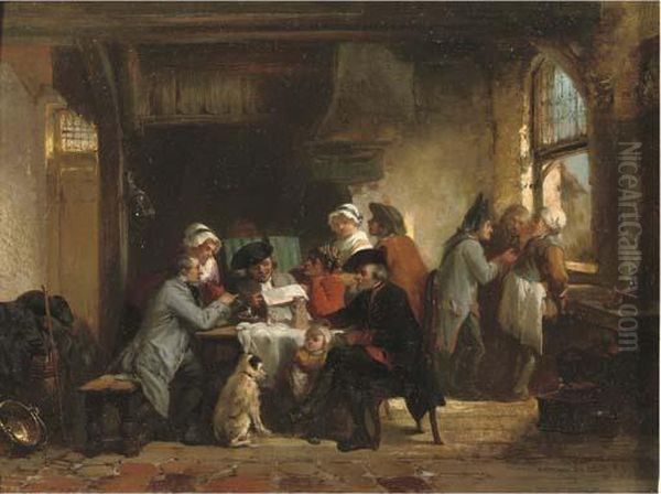 Spreading The News Oil Painting by Herman Frederik Carel ten Kate