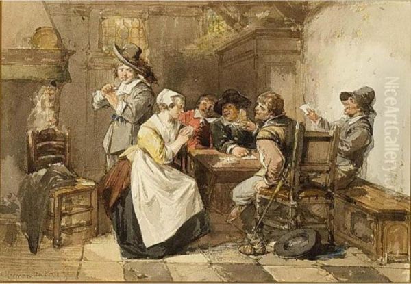 A Merry Company Oil Painting by Herman Frederik Carel ten Kate