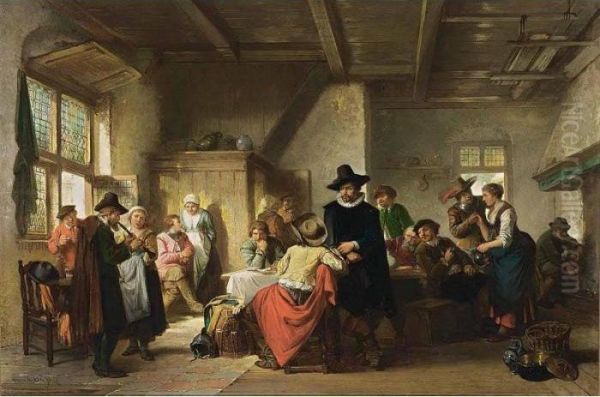 A Merry Company At The Inn Oil Painting by Herman Frederik Carel ten Kate