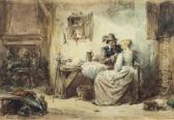 Intimate At The Inn Oil Painting by Herman Frederik Carel ten Kate