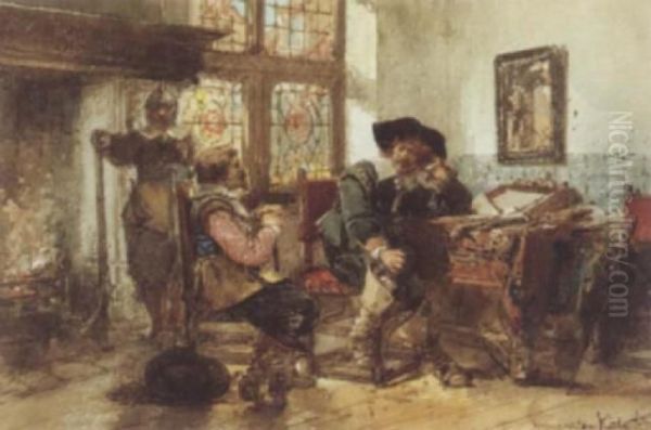 Conference Oil Painting by Herman Frederik Carel ten Kate