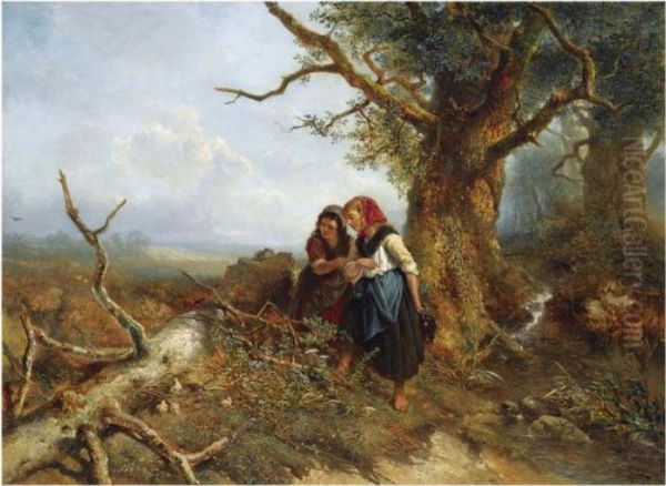 At The Partridges Nest Oil Painting by Jan Mari Henri Ten Kate