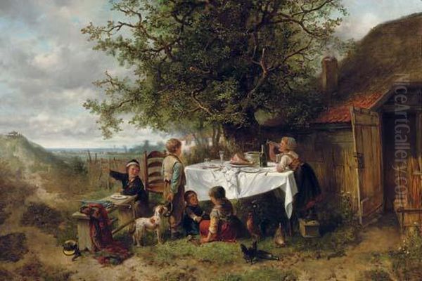 The Dinner Party Oil Painting by Jan Mari Henri Ten Kate