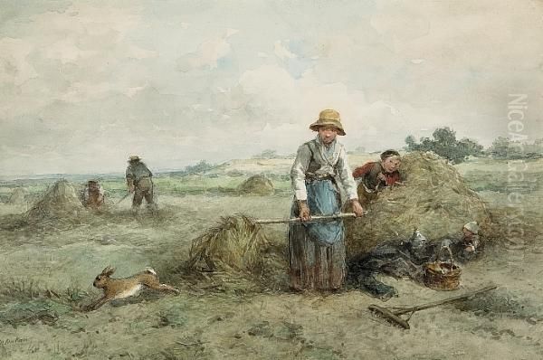 Haymaking Time Oil Painting by Jan Mari Henri Ten Kate