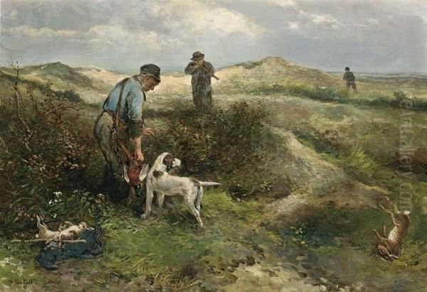 Hunters In The Dunes Oil Painting by Jan Mari Henri Ten Kate