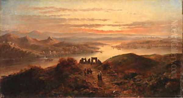 View of a Bay Oil Painting by Russian School