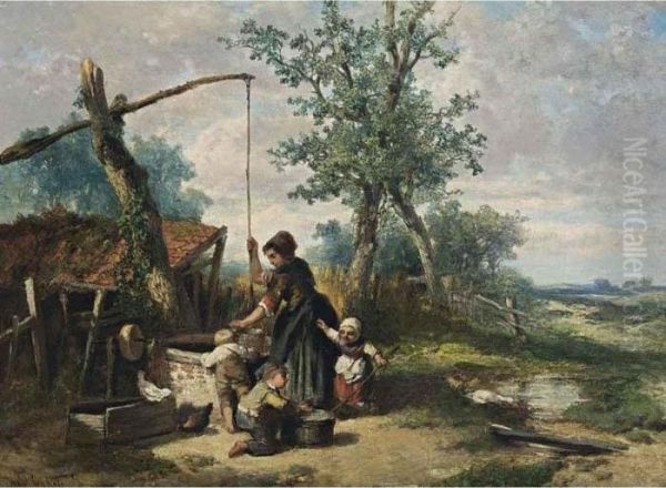 At The Well Oil Painting by Jan Mari Henri Ten Kate