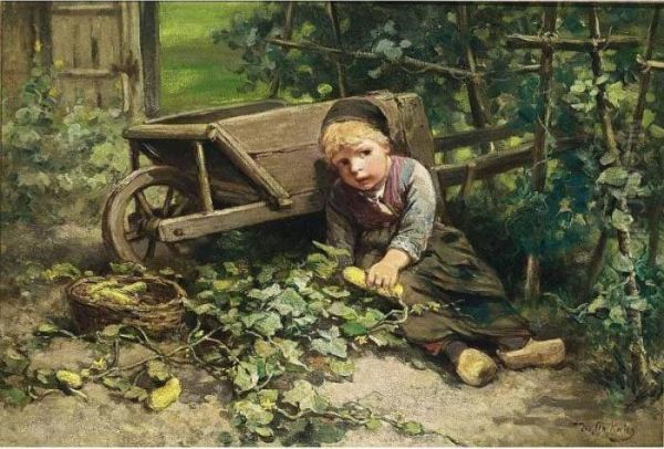 The Little Gardener Oil Painting by Jan Mari Henri Ten Kate