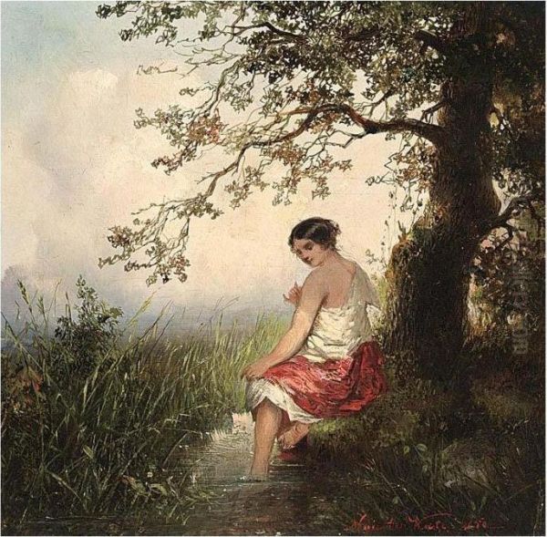 At The Spring Oil Painting by Jan Mari Henri Ten Kate