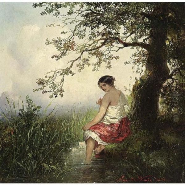 At The Spring Oil Painting by Jan Mari Henri Ten Kate