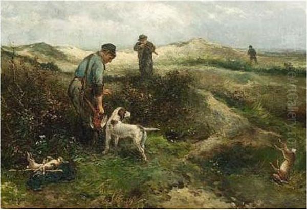 Hunters In The Dunes Oil Painting by Jan Mari Henri Ten Kate