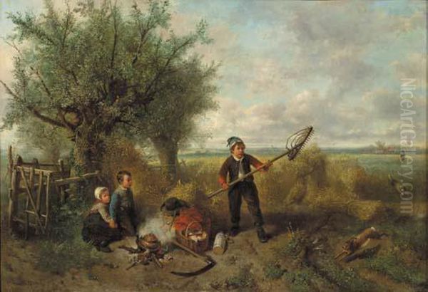 The Disturbed Picknick Oil Painting by Jan Mari Henri Ten Kate