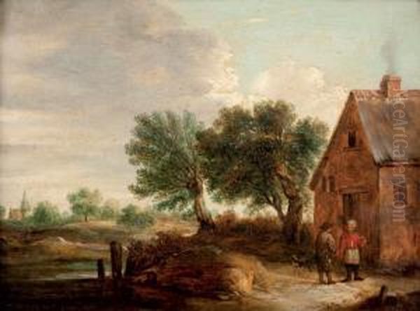 Paysans Devant Une Auberge Oil Painting by David The Younger Teniers