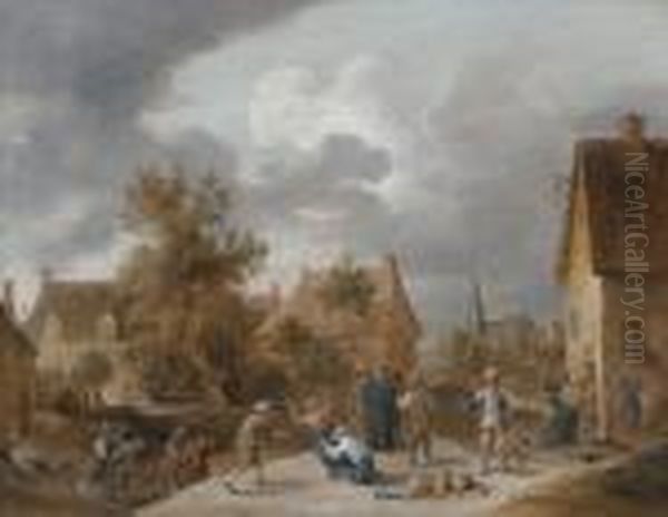 Soldiers Sacking A Village Oil Painting by David The Younger Teniers