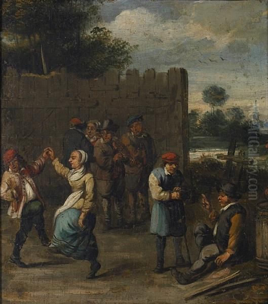 A Village Celebration Oil Painting by David The Younger Teniers