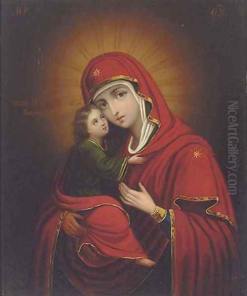 Madonna and Child Oil Painting by Russian School