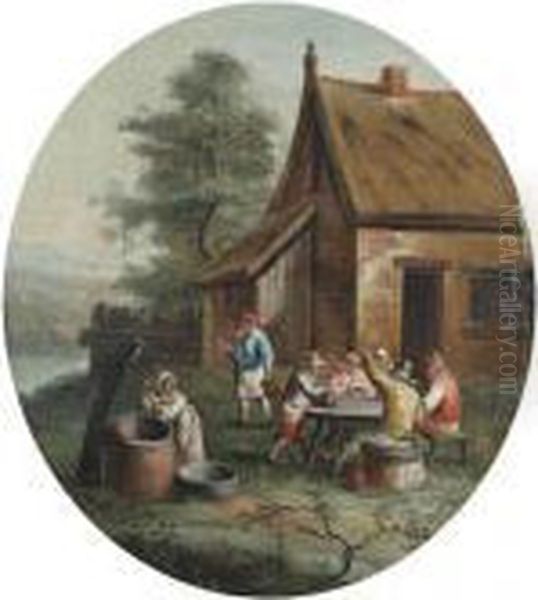 Herbergscene In Openlucht. Oil Painting by David The Younger Teniers