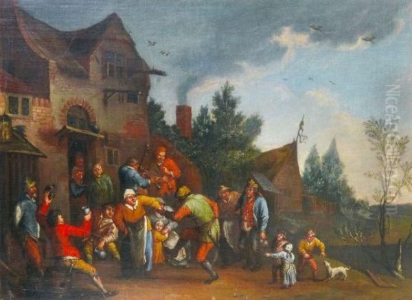 Rejouissance Villageoise Oil Painting by David The Younger Teniers