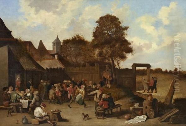 Bauernhochzeit Oil Painting by David The Younger Teniers