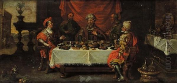 Convivio Di Re Mida Oil Painting by David The Younger Teniers