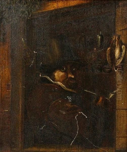 Peasant Smoking At A Tavern Window Oil Painting by David The Younger Teniers