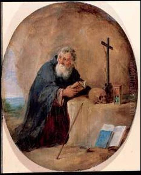 Sant'antonio Abate Oil Painting by David The Younger Teniers