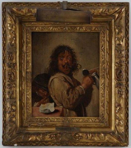 Scene De Taverne Oil Painting by David The Younger Teniers