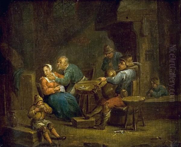 Scena Di Genere In Locanda Oil Painting by David The Younger Teniers