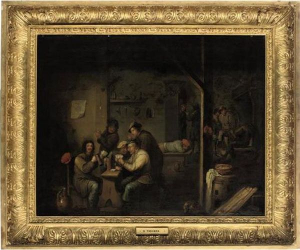 Tavern Scene Oil Painting by David The Younger Teniers