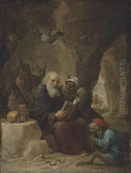 The Temptation Of Saint Anthony Oil Painting by David The Younger Teniers