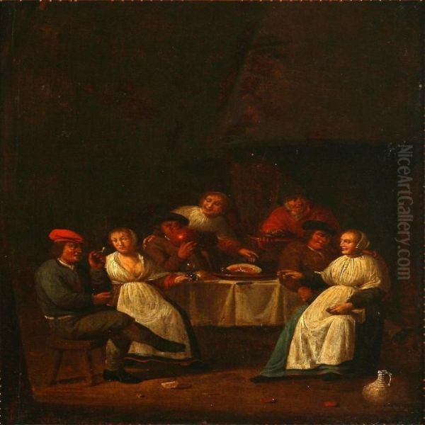 Inn Scene Oil Painting by David The Younger Teniers