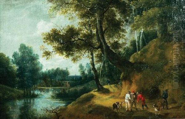 Pejzaz W Lesie Z Rzeka Oil Painting by David The Younger Teniers