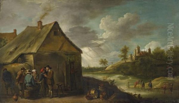 Dorflandschaft Mitbauerngesellschaft Oil Painting by David The Younger Teniers