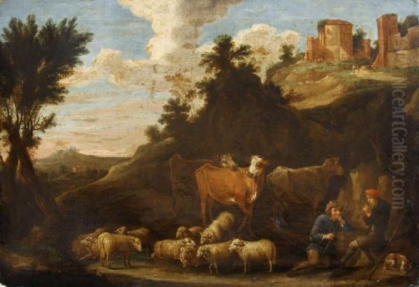 Scene Pastorale. Oil Painting by David The Younger Teniers