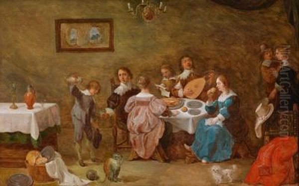 Eine Frohlichegesellschaft Oil Painting by David The Younger Teniers