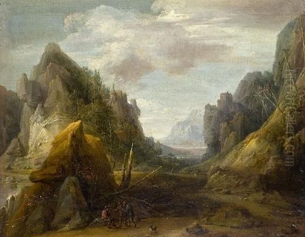 Felslandschaft Mit Rastenden Wanderern Oil Painting by David The Younger Teniers