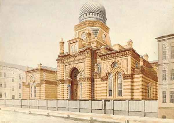 St. Petersburg Synagogue Oil Painting by Russian School